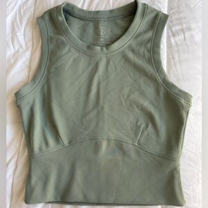 Olive ribbed active top